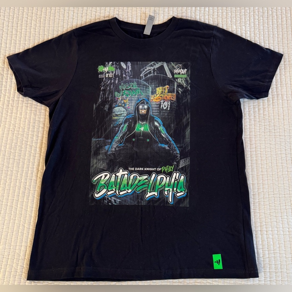 Art History BATADELPHIA Phila Eagles Batman hip hop streetwear T-shirt Youth XL